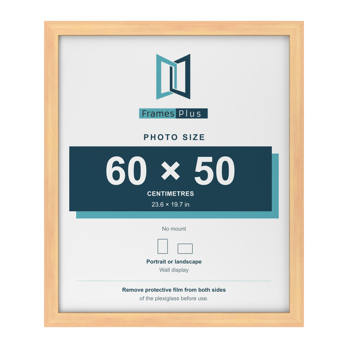 Pine picture frame for a 60 x 50 cm photo