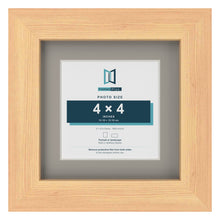 Pine 6 x 6 inch picture frame with a Dawn Grey mount for a 4 x 4 inch photo