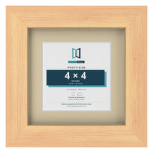 Pine 6 x 6 inch picture frame with an ivory mount for a 4 x 4 inch photo