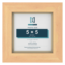 Pine 6 x 6 inch picture frame with an ivory mount for a 5 x 5 inch photo