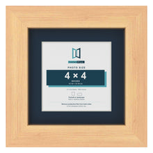 Pine 6 x 6 inch picture frame with a Pacific Blue mount for a 4 x 4 inch photo