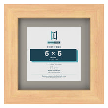 Pine 7 x 7 inch picture frame with a Dawn Grey mount for a 5 x 5 inch photo