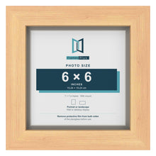 Pine 7 x 7 inch picture frame with a Dawn Grey mount for a 6 x 6 inch photo