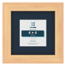 Pine 7 x 7 inch picture frame with a Pacific Blue mount for a 4 x 4 inch photo