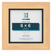 Pine 7 x 7 inch picture frame with a Pacific Blue mount for a 6 x 6 inch photo