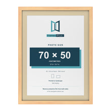 Pine 80 x 60 cm picture frame with an ivory mount for a 70 x 50 cm photo