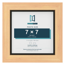 Pine 8 x 8 inch picture frame with a black mount for a 7 x 7 inch photo