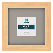 Pine 8 x 8 inch picture frame with a Dawn Grey mount for a 4 x 4 inch photo