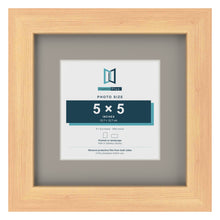 Pine 8 x 8 inch picture frame with a Dawn Grey mount for a 5 x 5 inch photo