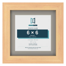 Pine 8 x 8 inch picture frame with a Dawn Grey mount for a 6 x 6 inch photo