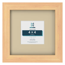 Pine 8 x 8 inch picture frame with an ivory mount for a 4 x 4 inch photo