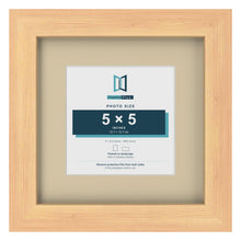 Pine 8 x 8 inch picture frame with an ivory mount for a 5 x 5 inch photo