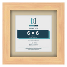 Pine 8 x 8 inch picture frame with an ivory mount for a 6 x 6 inch photo