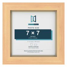 Pine 8 x 8 inch picture frame with an ivory mount for a 7 x 7 inch photo