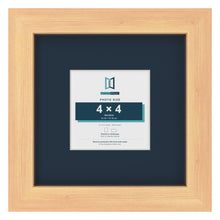 Pine 8 x 8 inch picture frame with a Pacific Blue mount for a 4 x 4 inch photo
