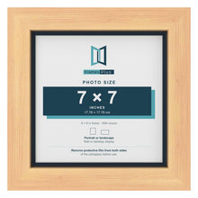 Pine 8 x 8 inch picture frame with a Pacific Blue mount for a 7 x 7 inch photo