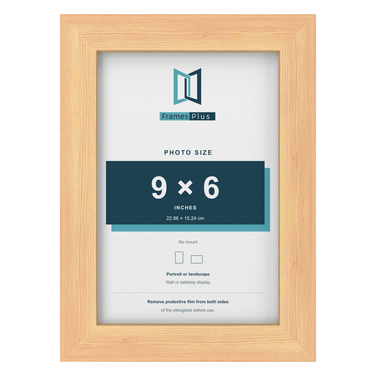Pine picture frame for a 9 x 6 inch photo