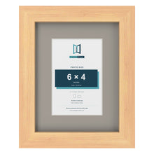 Pine 9 x 7 inch picture frame with a Dawn Grey mount for a 6 x 4 inch photo