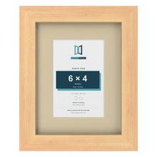 Pine 9 x 7 inch picture frame with an ivory mount for a 6 x 4 inch photo