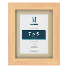 Pine 9 x 7 inch picture frame with an ivory mount for a 7 x 5 inch photo