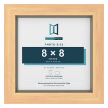 Pine 9 x 9 inch picture frame with a Dawn Grey mount for an 8 x 8 inch photo