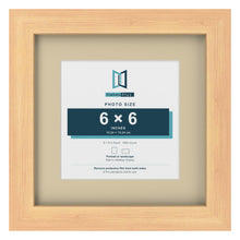 Pine 9 x 9 inch picture frame with an ivory mount for a 6 x 6 inch photo