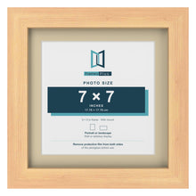 Pine 9 x 9 inch picture frame with an ivory mount for a 7 x 7 inch photo