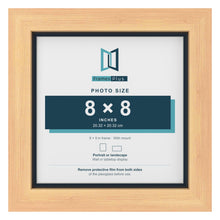 Pine 9 x 9 inch picture frame with a Pacific Blue mount for an 8 x 8 inch photo