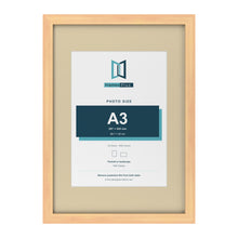Pine A2 picture frame with an ivory mount for an A3 photo