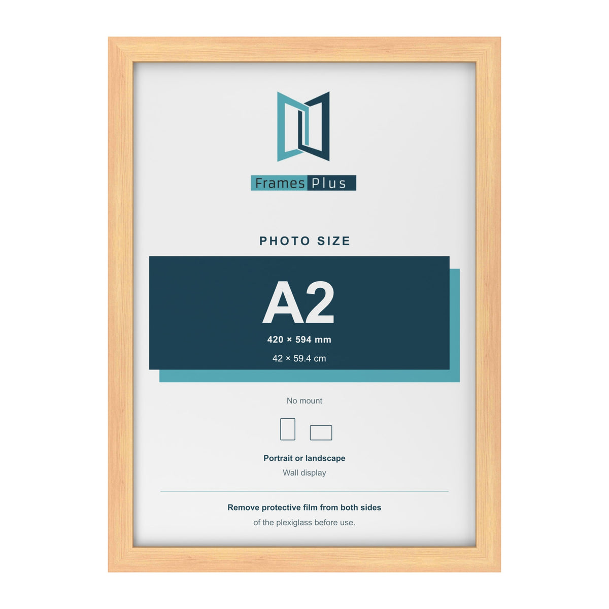 Pine picture frame for an A2 photo