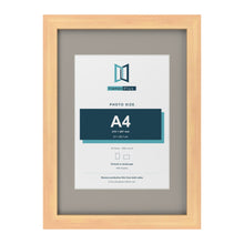 Pine A3 picture frame with a Dawn Grey mount for an A4 photo