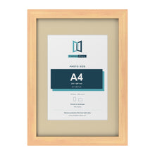 Pine A3 picture frame with an ivory mount for an A4 photo