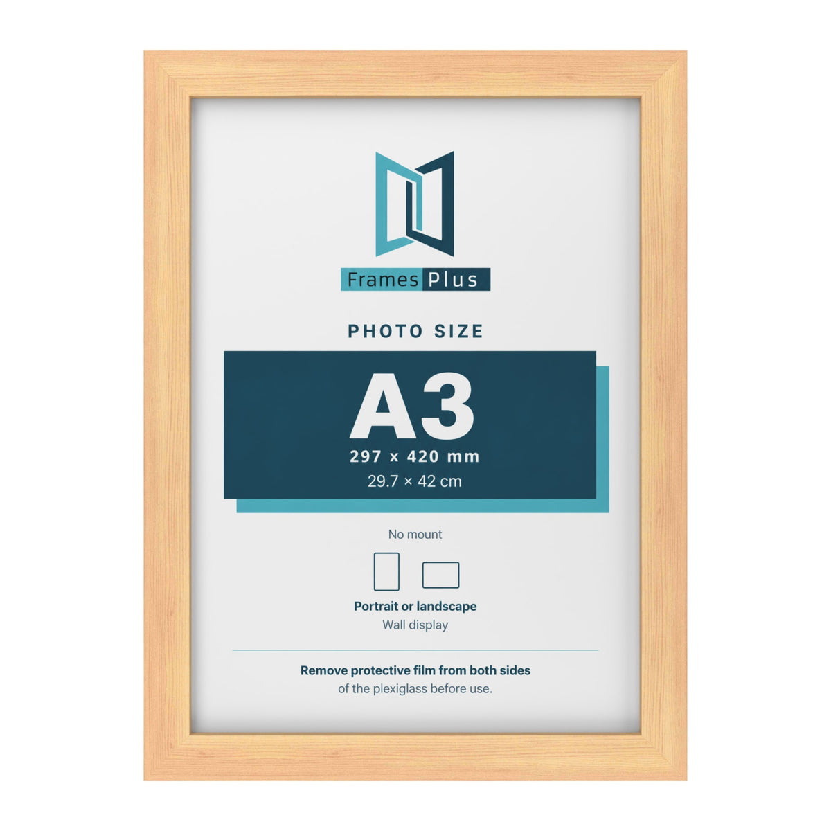 Pine picture frame for an A3 photo