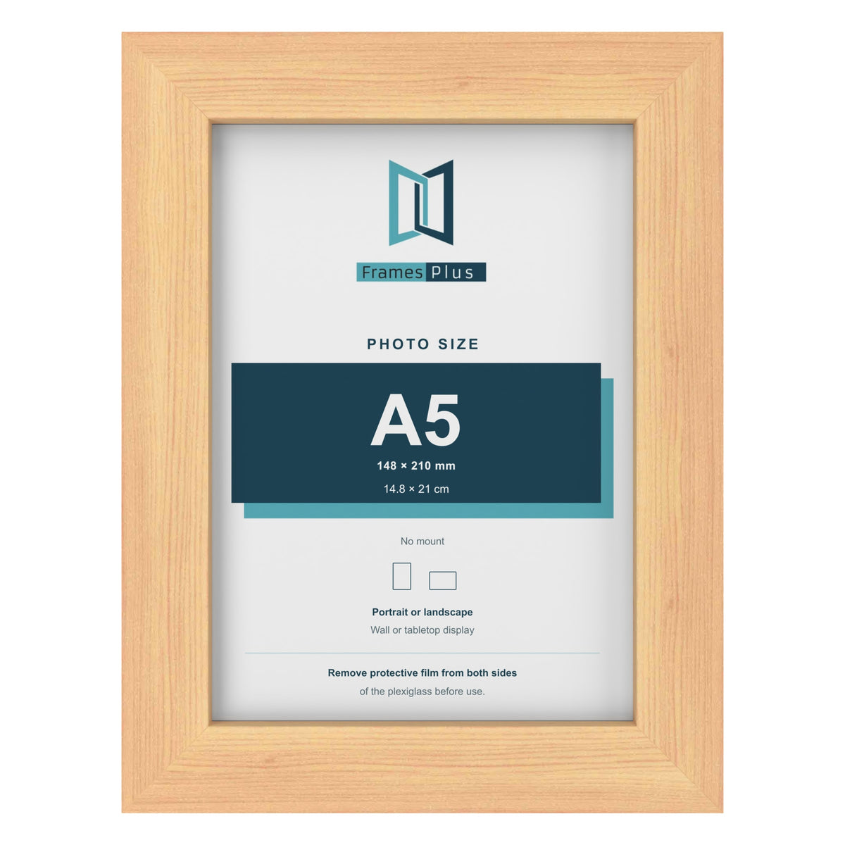 Pine picture frame for an A5 photo
