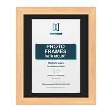 Pine picture frame with a black mount