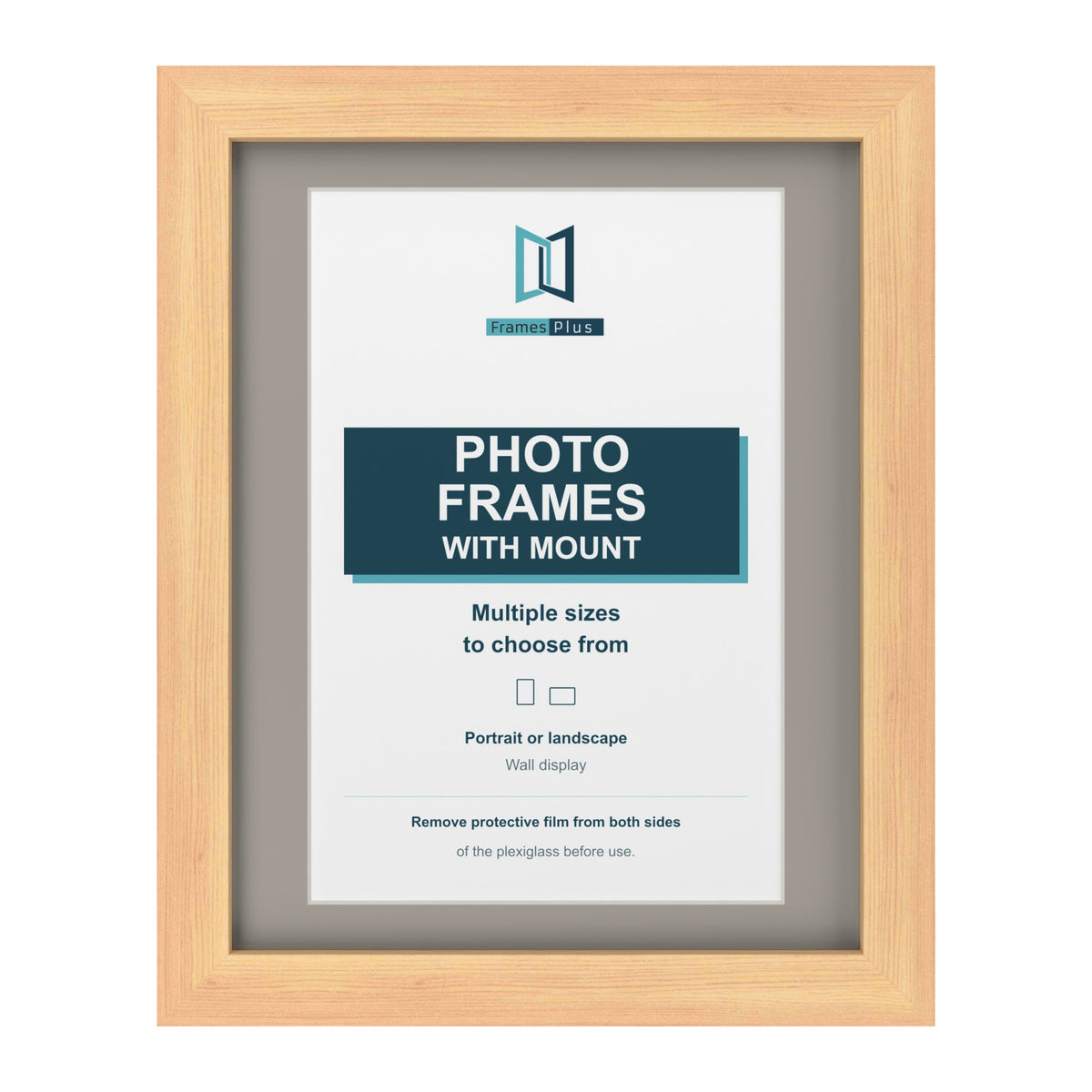 Pine picture frame with a Dawn Grey mount