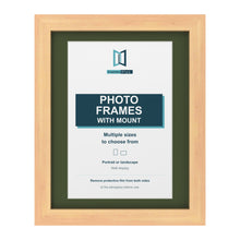Pine picture frame with a green mount