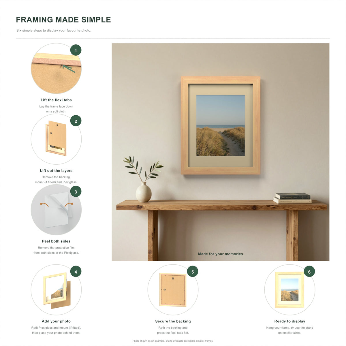 How to put a photo in a Pine frame with an ivory mount in six steps