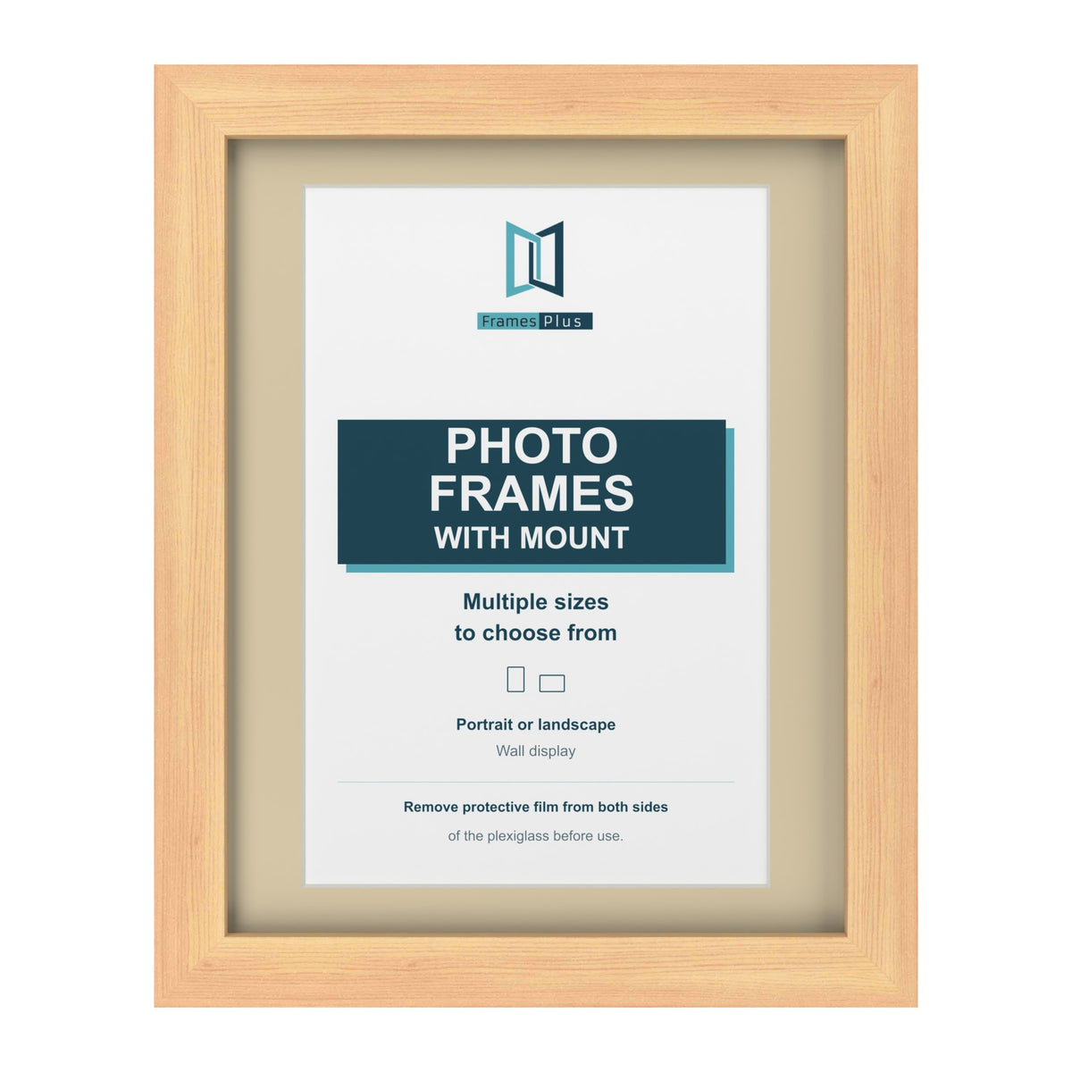 Pine picture frame with an ivory mount