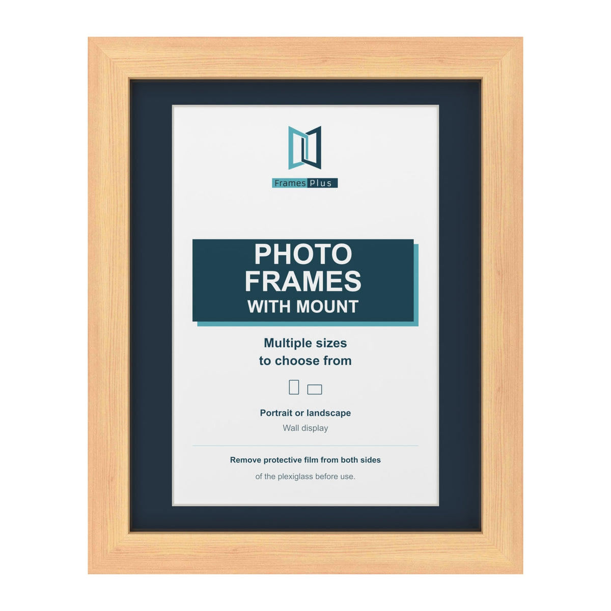 Pine picture frame with a Pacific Blue mount