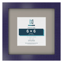 Purple 10 x 10 inch picture frame with a Dawn Grey mount for a 6 x 6 inch photo