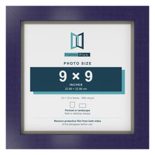 Purple 10 x 10 inch picture frame with a Dawn Grey mount for a 9 x 9 inch photo