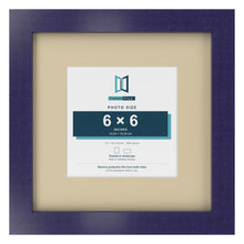 Purple 10 x 10 inch picture frame with an ivory mount for a 6 x 6 inch photo