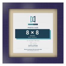 Purple 10 x 10 inch picture frame with an ivory mount for an 8 x 8 inch photo