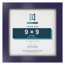 Purple 10 x 10 inch picture frame with an ivory mount for a 9 x 9 inch photo