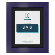 Purple 10 x 8 inch picture frame with a black mount for an 8 x 6 inch photo