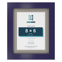 Purple 10 x 8 inch picture frame with a Dawn Grey mount for an 8 x 6 inch photo