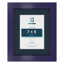 Purple 10 x 8 inch picture frame with a Pacific Blue mount for a 7 x 5 inch photo