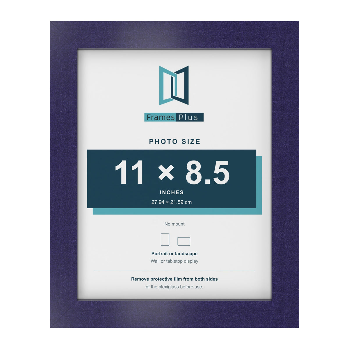 Purple picture frame for an 11 x 8.5 inch photo