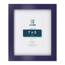 Purple 11 x 9 inch picture frame with a white mount for a 7 x 5 inch photo